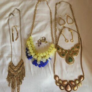 Jewelry Bundle Revolve Necklaces and Matching Earrings